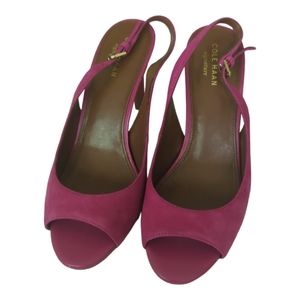 Cole Haan Juliana Slingback Heel, Suede Fuschia